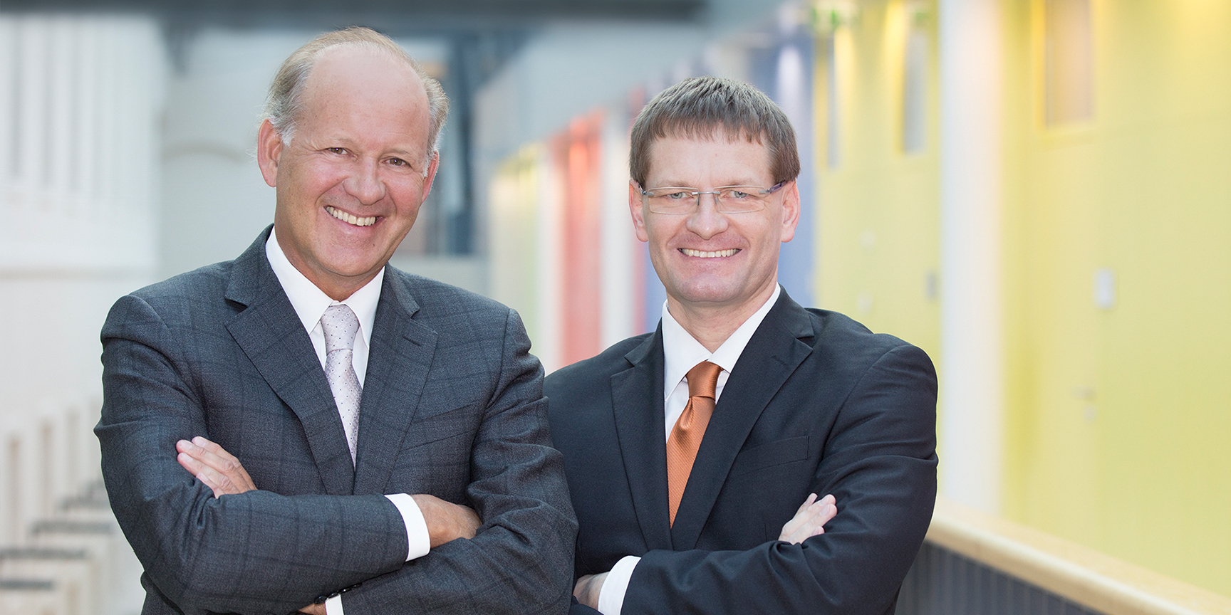 Univ.-Prof. DDr. Andreas Moritz (left) – Managing Director, Medical Director, Head of the Clinic Thomas Stock (right) – Managing Director, Commercial Director